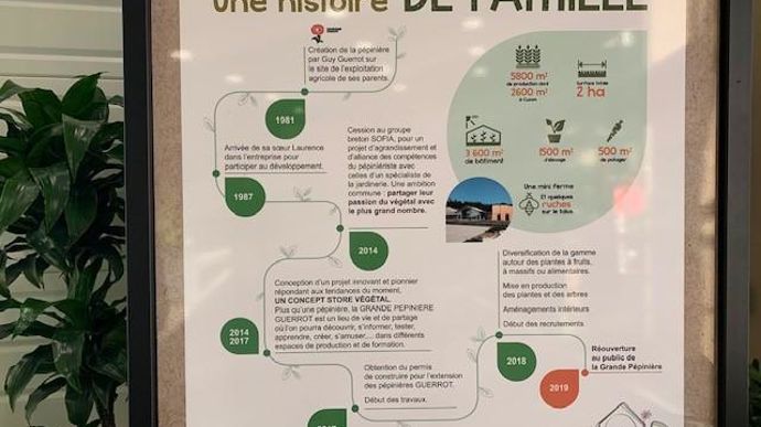 L’histoire de la famille et de la pépinière est présentée, dès l’entrée, aux clients du site. ©Odile Maillard